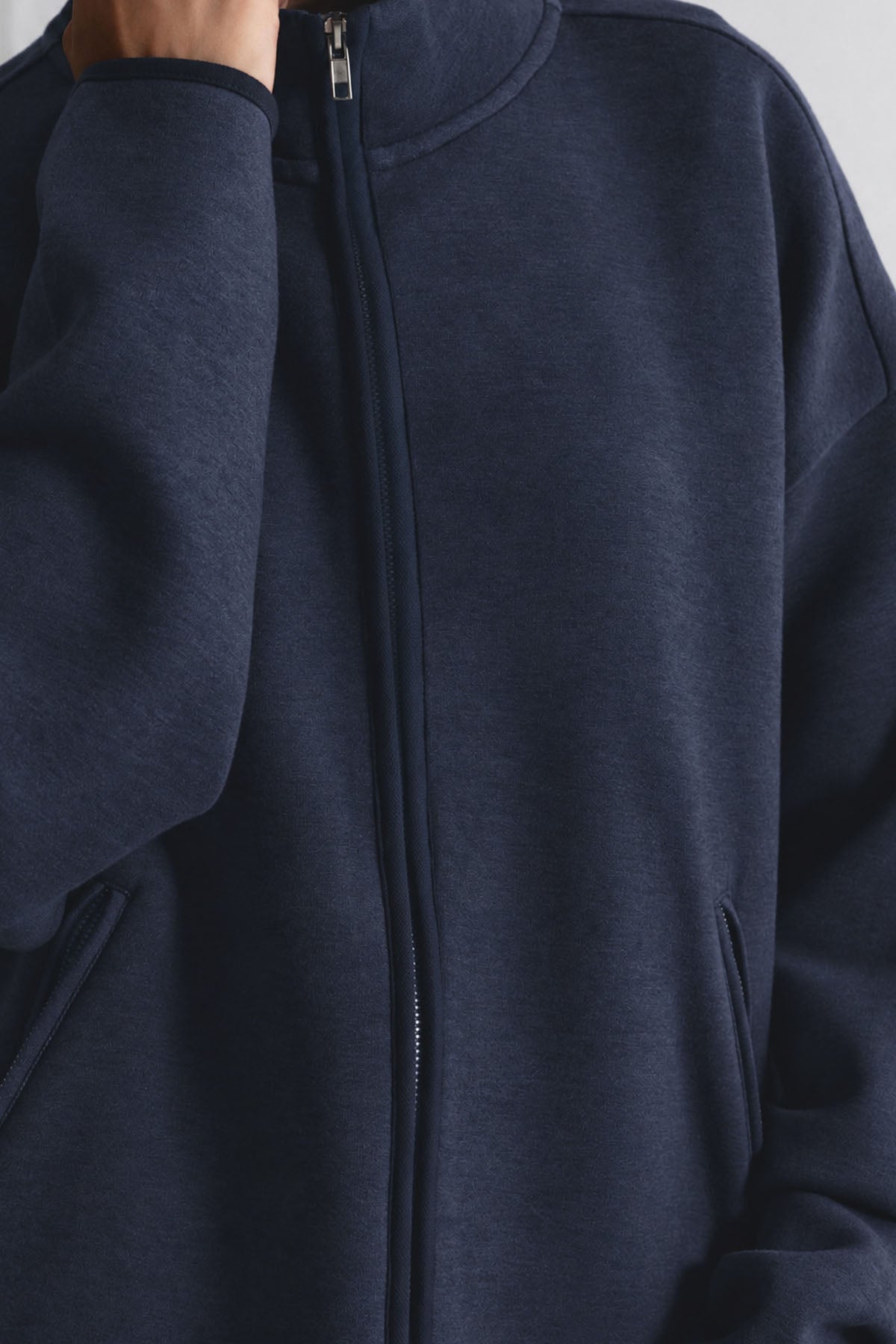 BRUSHED SCUBA ZIP UP JACKET