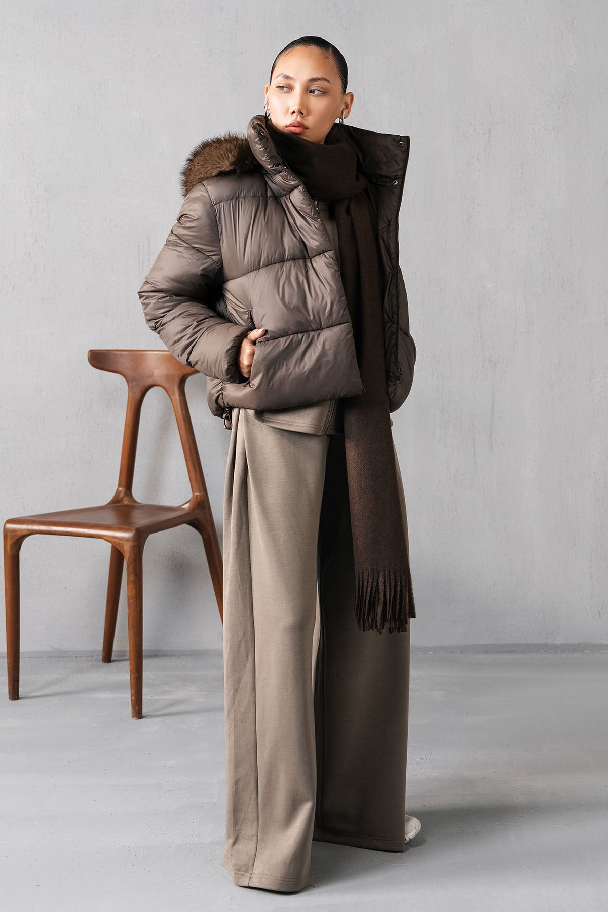 MOCK NECK PUFFER JACKET