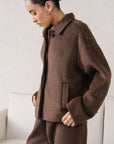 COLLARED WOOL-BLEND JACKET