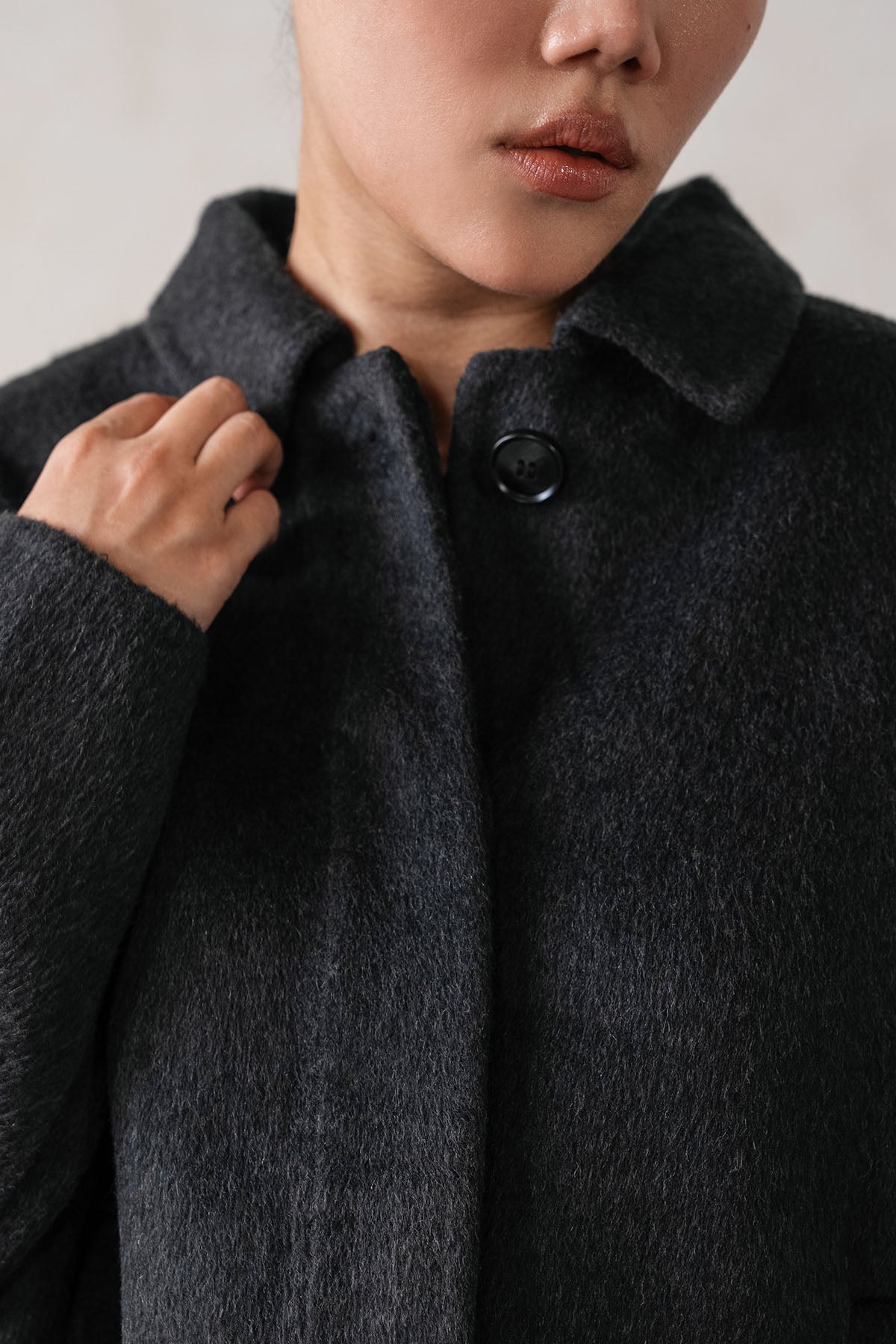 COLLARED WOOL-BLEND JACKET
