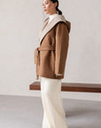 HOODED WRAP COAT