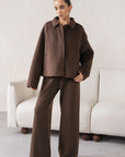 COLLARED WOOL-BLEND JACKET