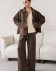 COLLARED WOOL-BLEND JACKET
