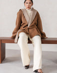 HOODED WRAP COAT