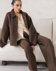COLLARED WOOL-BLEND JACKET