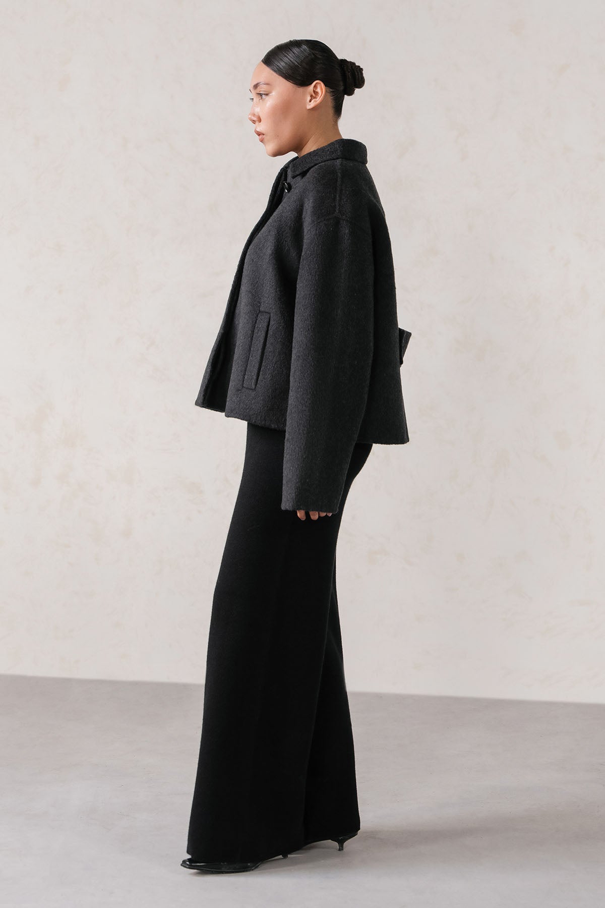 COLLARED WOOL-BLEND JACKET