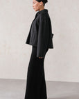 COLLARED WOOL-BLEND JACKET