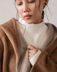 HOODED WRAP COAT