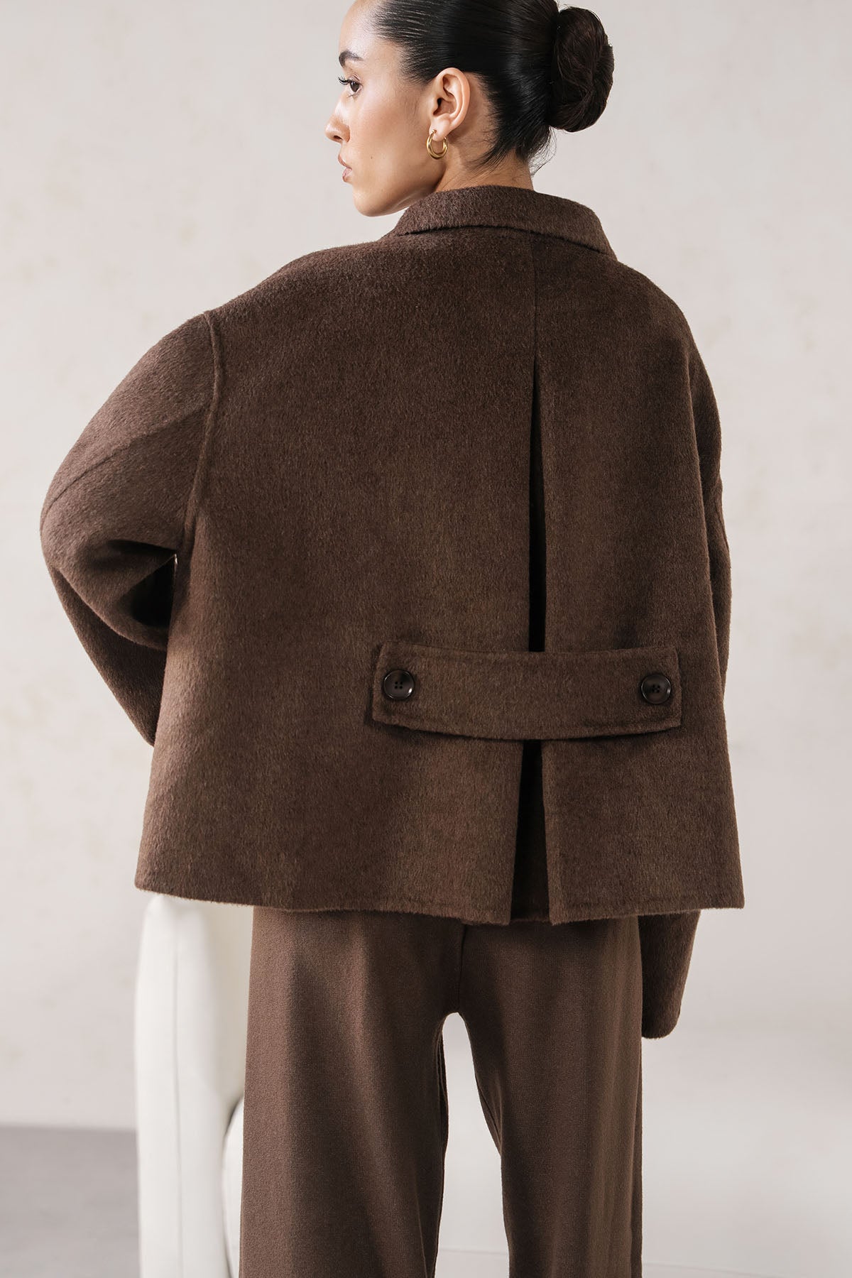 COLLARED WOOL-BLEND JACKET