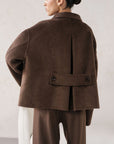 COLLARED WOOL-BLEND JACKET