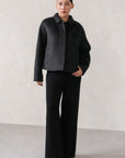 COLLARED WOOL-BLEND JACKET