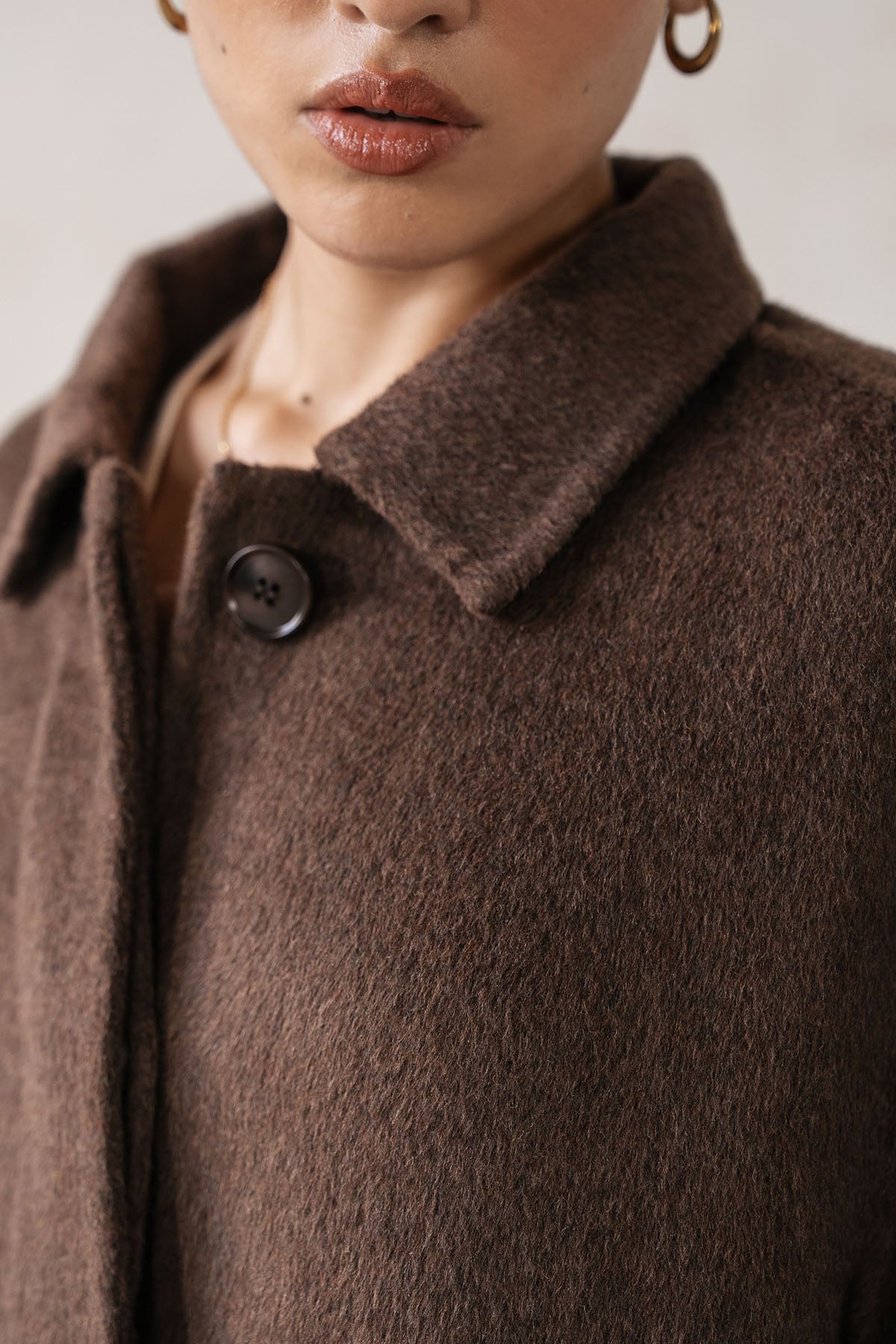 COLLARED WOOL-BLEND JACKET