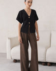 SHORT SLEEVE KNIT CARDIGAN