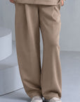 TEXTURED WIDE LEG PANTS-CLOUDLUX