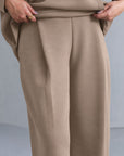TEXTURED WIDE LEG PANTS-CLOUDLUX
