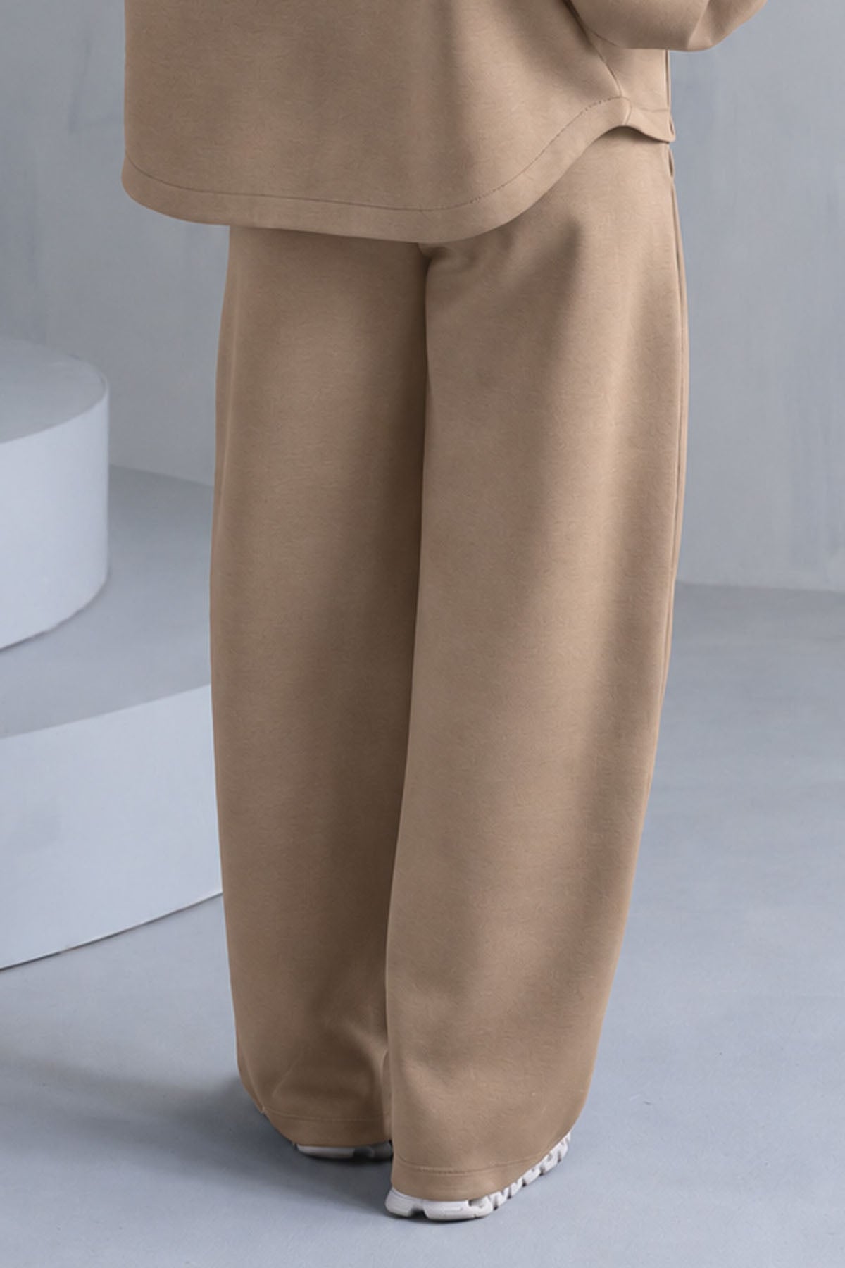 TEXTURED WIDE LEG PANTS-CLOUDLUX