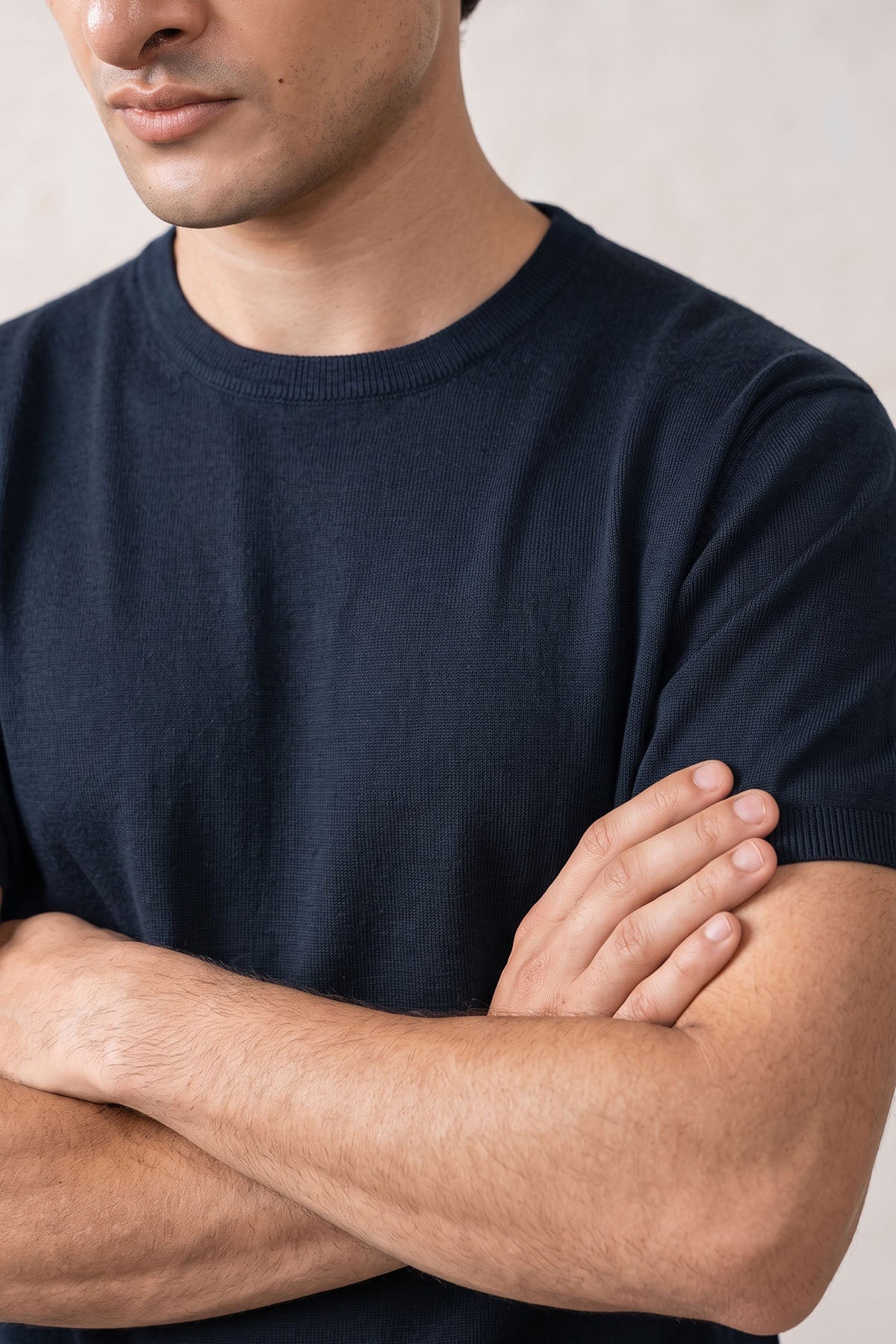 SWEATER KNIT CREWNECK-100% COTTON