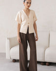 SHORT SLEEVE KNIT CARDIGAN