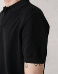 TEXTURED SWEATER POLO-100% COTTON