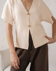 SHORT SLEEVE KNIT CARDIGAN