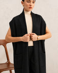SLEEVELESS OPEN CARDIGAN