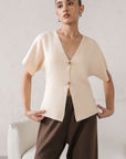 SHORT SLEEVE KNIT CARDIGAN