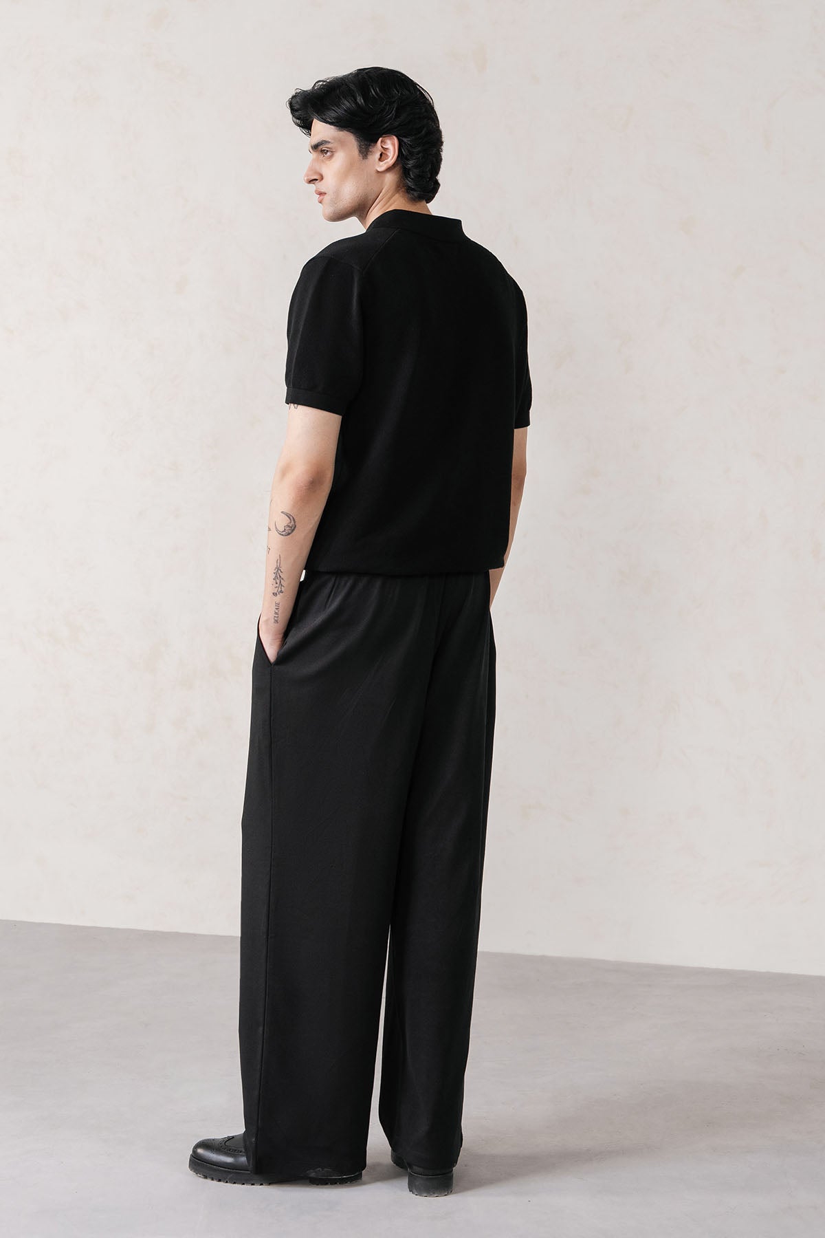 TEXTURED SWEATER POLO-100% COTTON