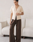 SHORT SLEEVE KNIT CARDIGAN