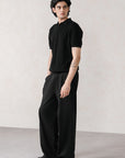 TEXTURED SWEATER POLO-100% COTTON