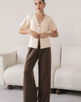 SHORT SLEEVE KNIT CARDIGAN