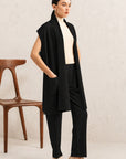 SLEEVELESS OPEN CARDIGAN