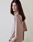 MOCK NECK SIDE SLIT CLOUDLUX