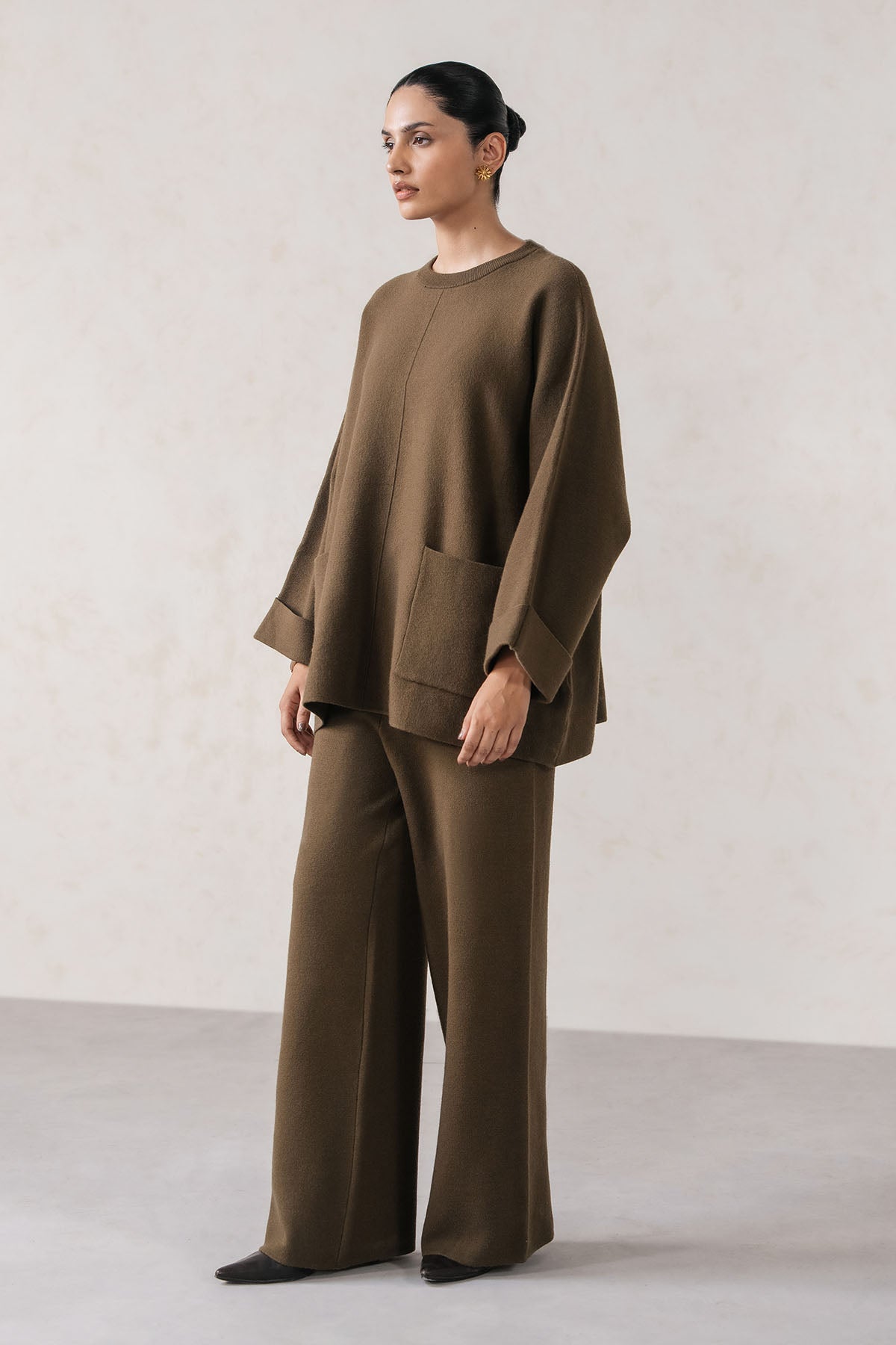 OVERSIZED CREW NECK KNIT SET