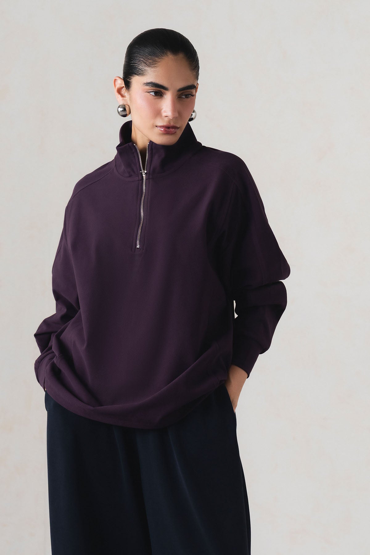 RELAXED QUARTER ZIP-CLOUDFORM