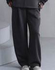TEXTURED WIDE LEG PANTS-CLOUDLUX