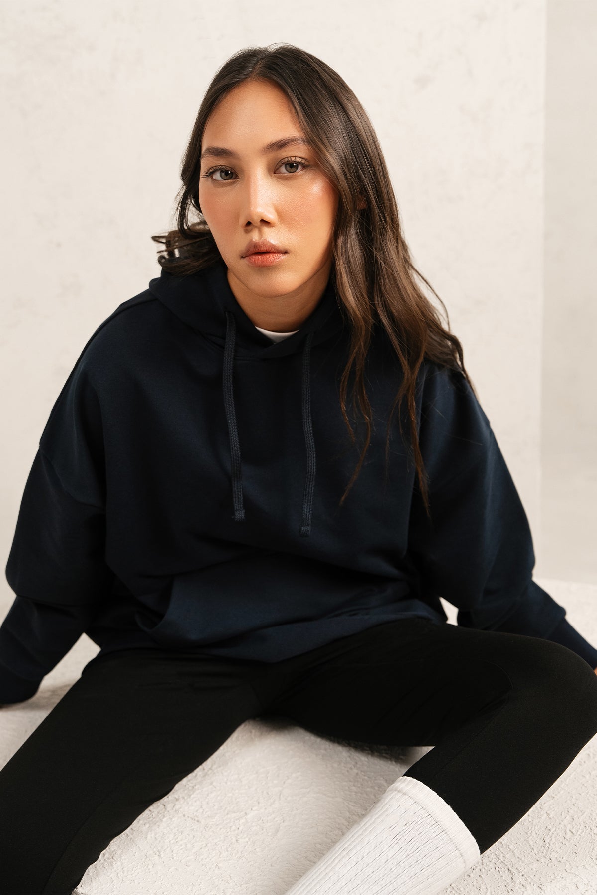 RELAXED LONG HOODIE-TERRY
