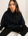 RELAXED LONG HOODIE-TERRY