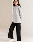 RELAXED LONG HOODIE-TERRY