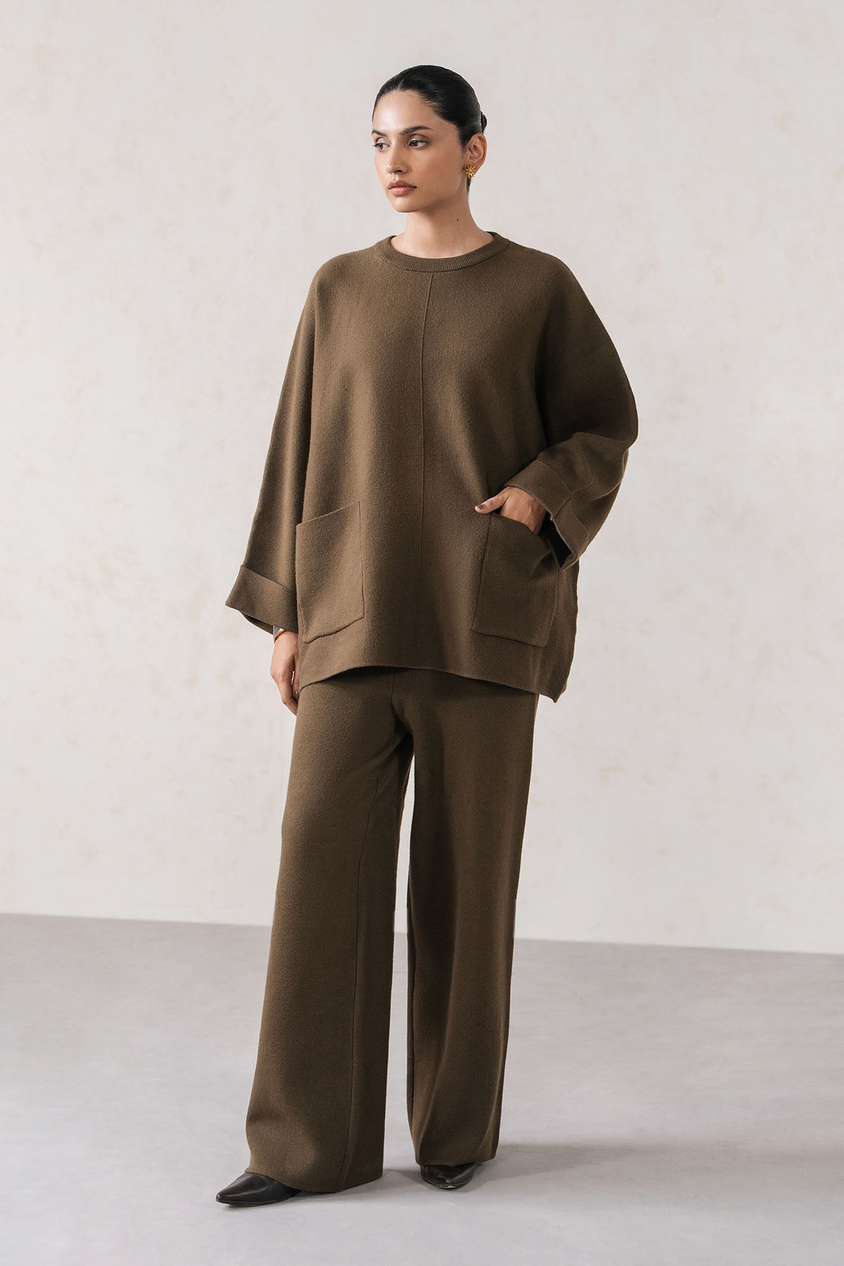 OVERSIZED CREW NECK KNIT SET