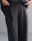TEXTURED WIDE LEG PANTS-CLOUDLUX