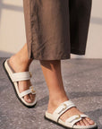 BUCKLED SLIDER SANDALS