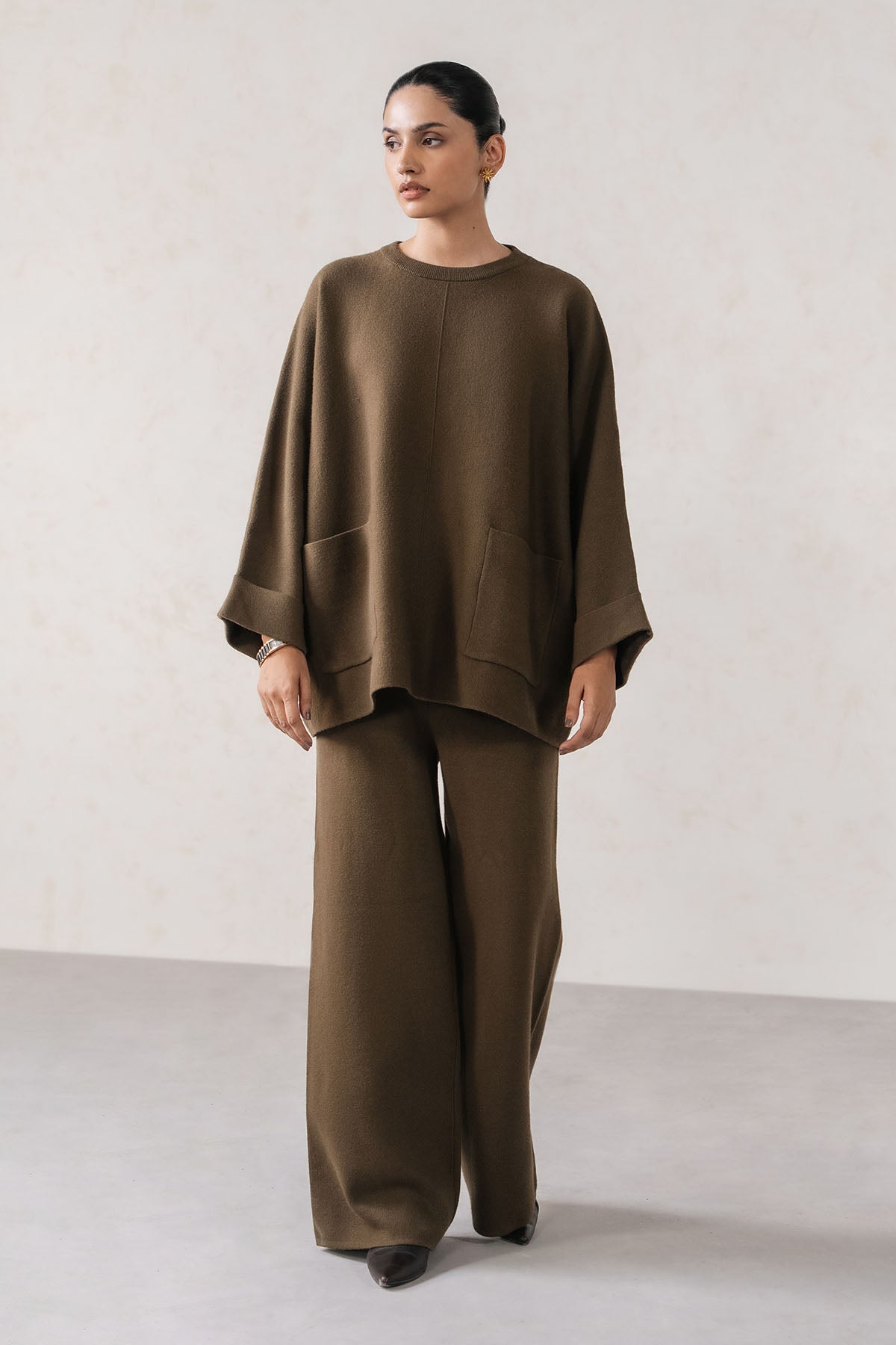 OVERSIZED CREW NECK KNIT SET