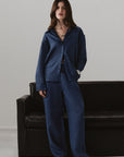 PLEATED WIDE PANTS-100% LINEN