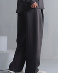 TEXTURED WIDE LEG PANTS-CLOUDLUX