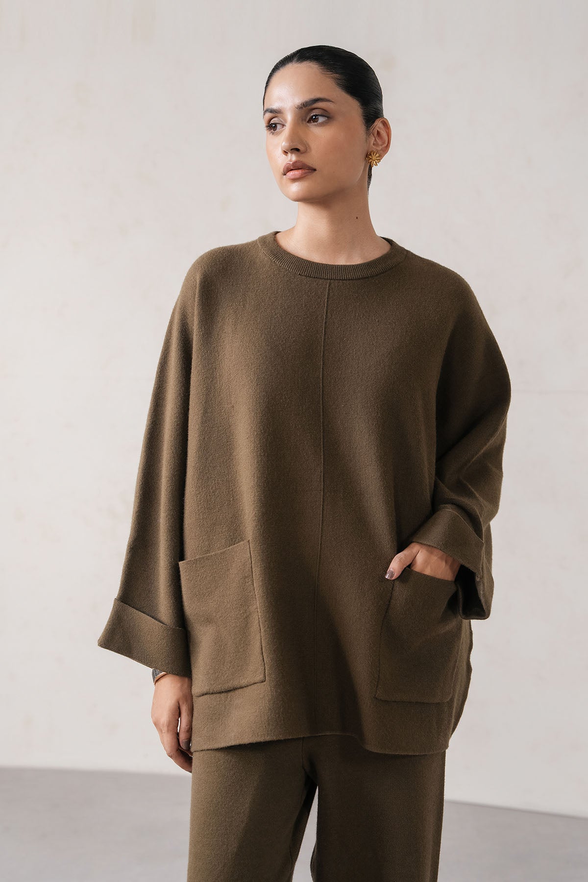 OVERSIZED CREW NECK KNIT SET