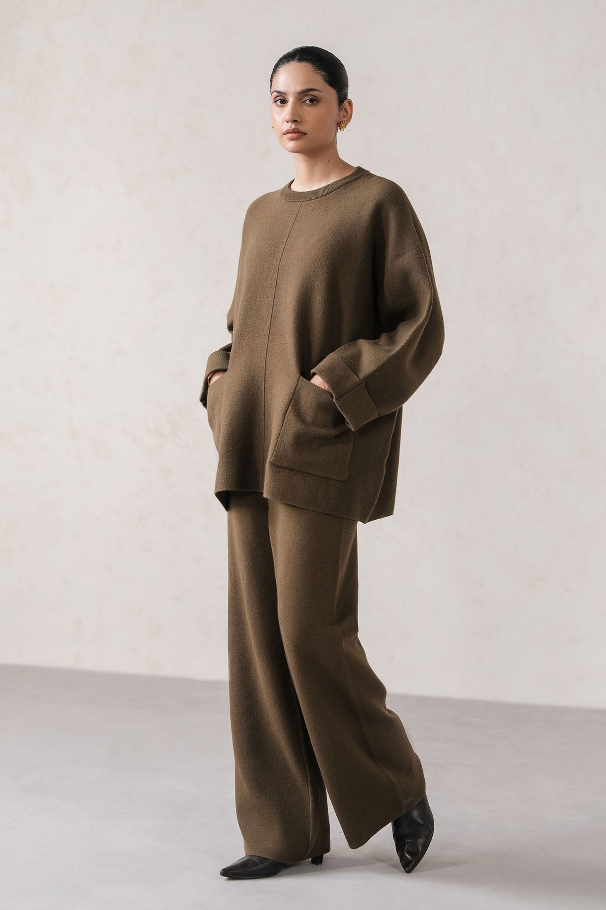 OVERSIZED CREW NECK KNIT SET