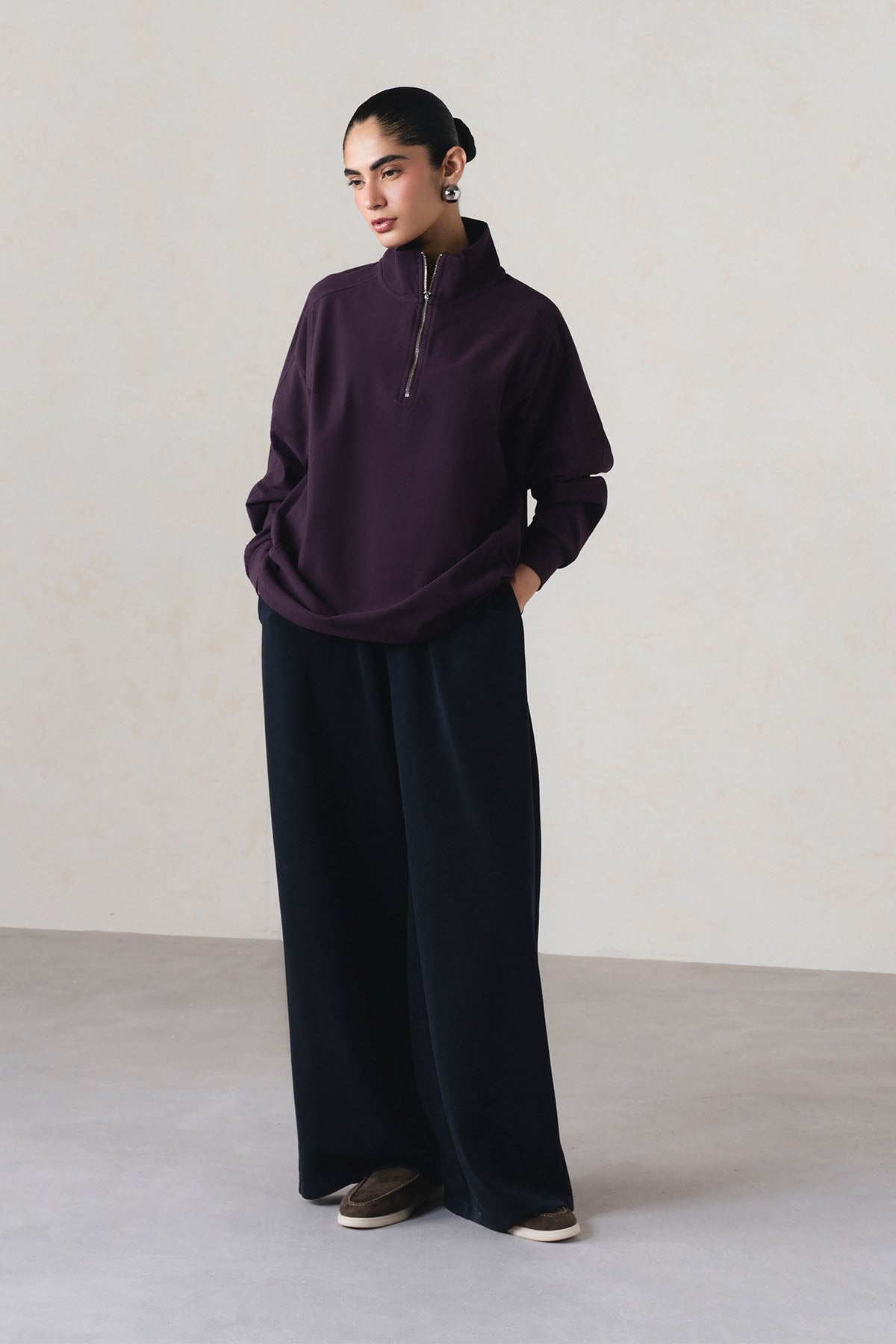RELAXED QUARTER ZIP-CLOUDFORM