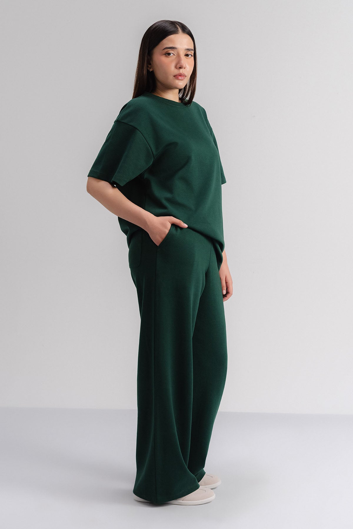 MOVE WIDE TROUSERS-DOUBLE KNIT