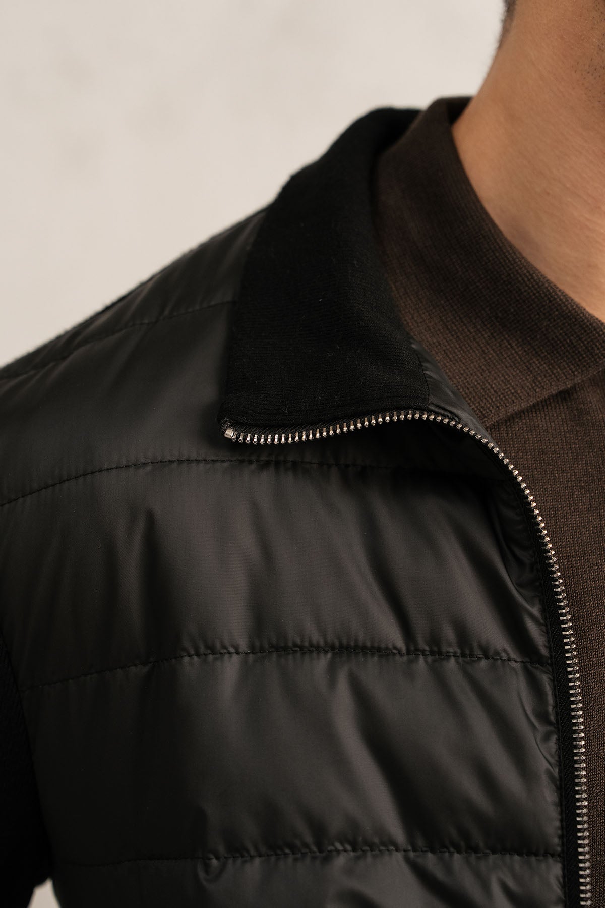 KNIT HYBRID JACKET