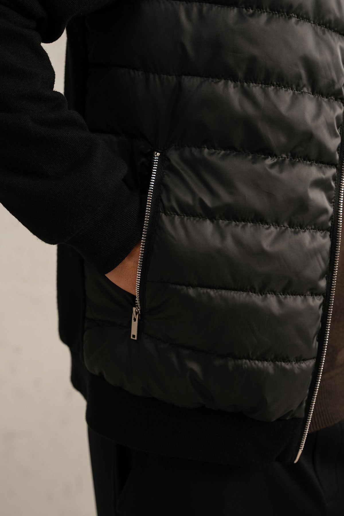 KNIT HYBRID JACKET